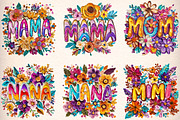 Floral Mom Mama Mothers Day Nana Gig, an Illustration by Digital Artistic99 (Thumbnail 3 of 11)