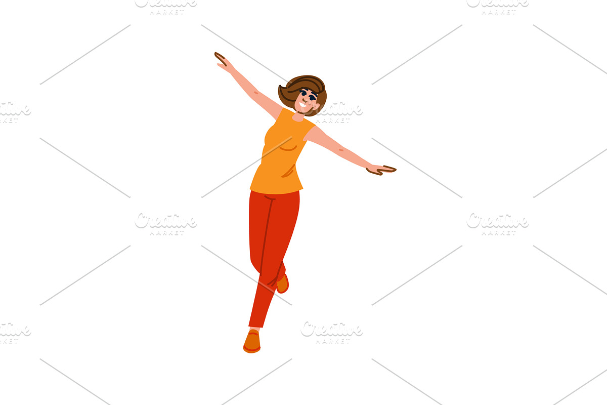 Happy young woman dancing and, a Sport Illustration by pikepicture