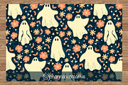 Floral Ghosts Seamless Pattern, an Illustration by Johanna V. Creative (Thumbnail 4 of 5)
