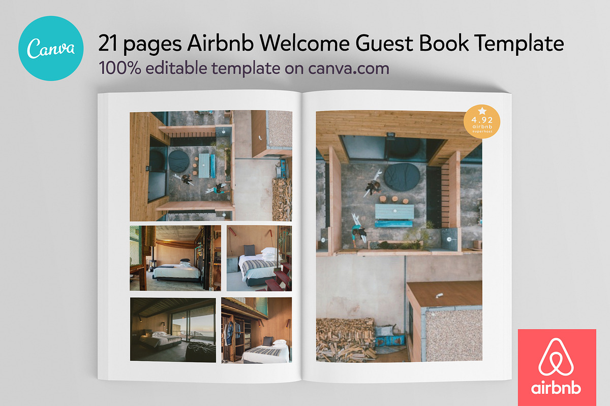 Airbnb Guest Book Canva template, a Templates & Theme by DeLaGranSiete (Photo 8 of 13)