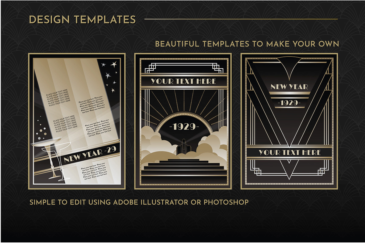 Art Deco Graphics Collection Vol 1, a Decorative Illustration by Wingsart Studio (Photo 3 of 14)