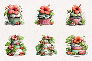Tropical Lush Green Birthday Clipart, an Illustration by CreationArt (Thumbnail 2 of 10)