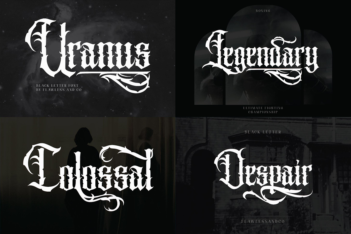 Blackletter Tattoo Font Bundle, a Blackletter Font by Flawless And Co (Photo 3 of 10)