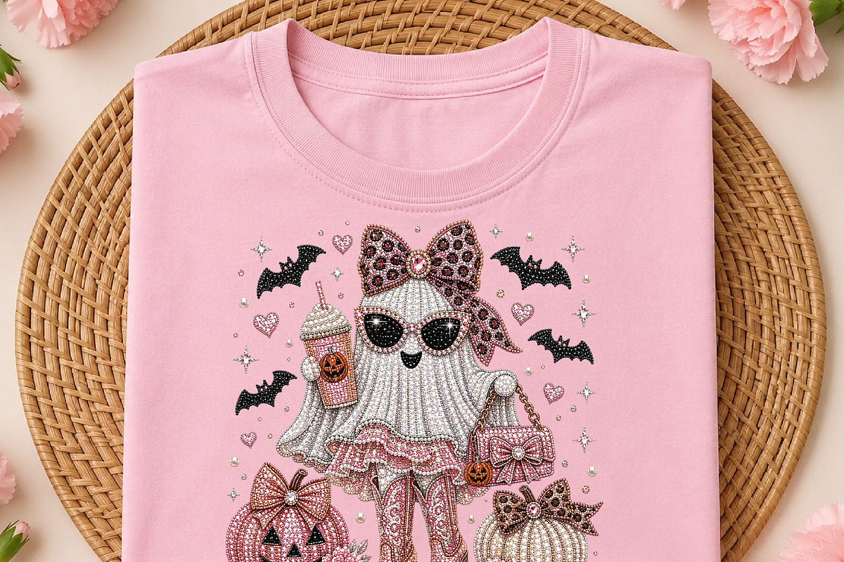Cute Rhinestone Ghost PNG, a Seasonal Illustration by DreamCafeArt (Photo 2 of 6)