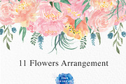 Florals Spring Watercolor, a Decorative Illustration by Planolla (Thumbnail 2 of 8)