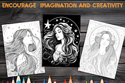 Celestial Tarot Card Coloring Pages, a Print Template by LA Design (Thumbnail 9 of 10)