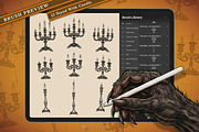 12 Candelabra Halloween Stamp Brush, a Brush Add-On by vectstudio (Thumbnail 2 of 10)