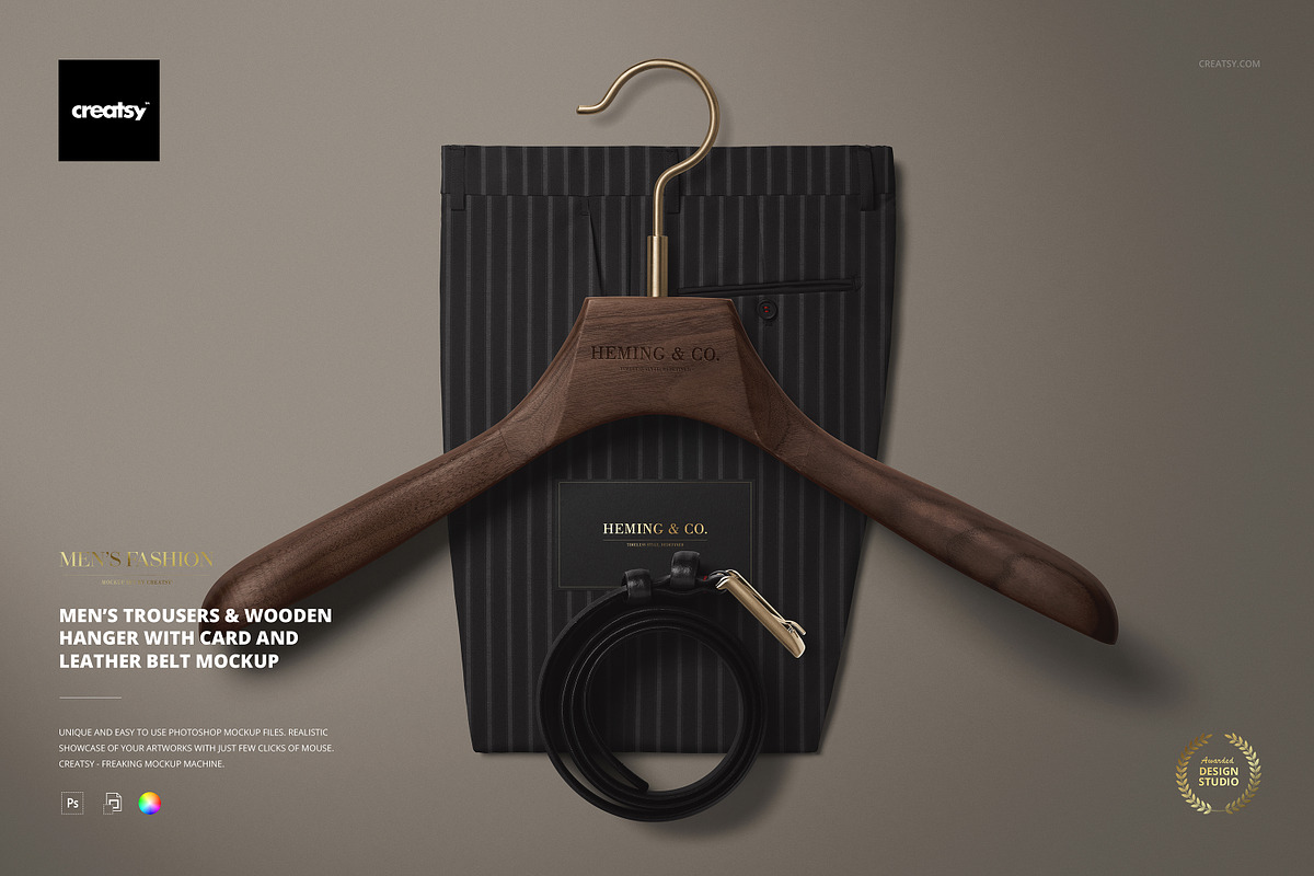 Men’s Fashion Business Card Mockup, a Bottom Mockup by Creatsy (Photo 1 of 5)
