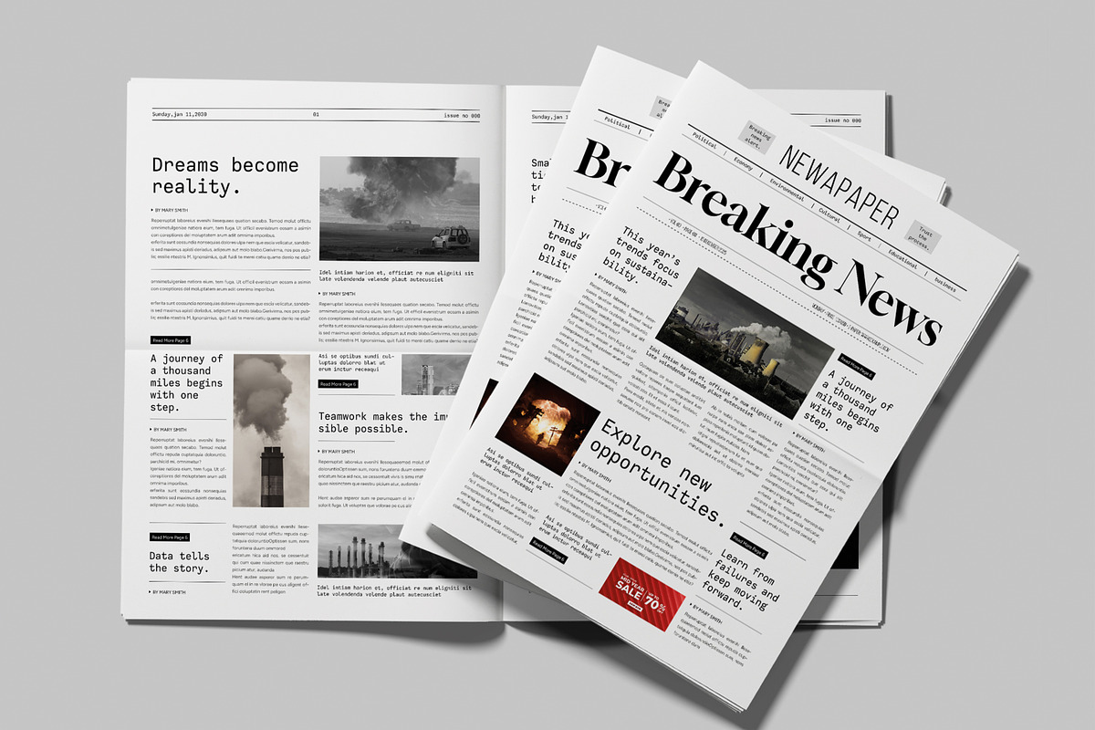 Newspaper for Print and Digital, a Brochure Template by MightyDesign (Photo 2 of 8)