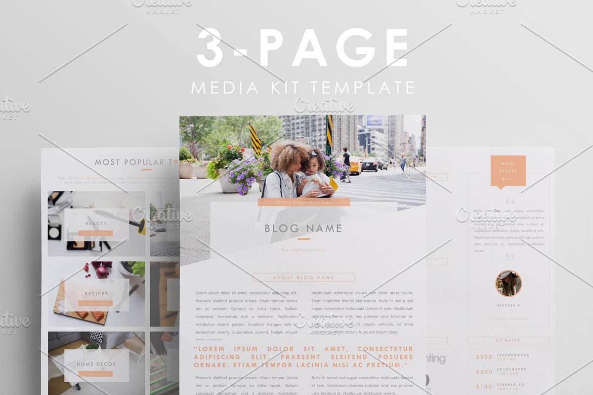 Blogger Media Kit Template | 3 Pages, a Resume Template by Blogger Kit Co. (Photo 9 of 9)