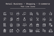 Shopping, E-commerce Thin Line Icons, an Outline Icon by Nuburu (Thumbnail 1 of 4)