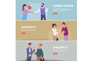 Handshake people. horizontal banners, a Person Illustration by Onyx