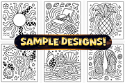 Bold Easy Trippy Summer Coloring, a Seasonal Illustration by Craftsbeefy (Thumbnail 2 of 4)