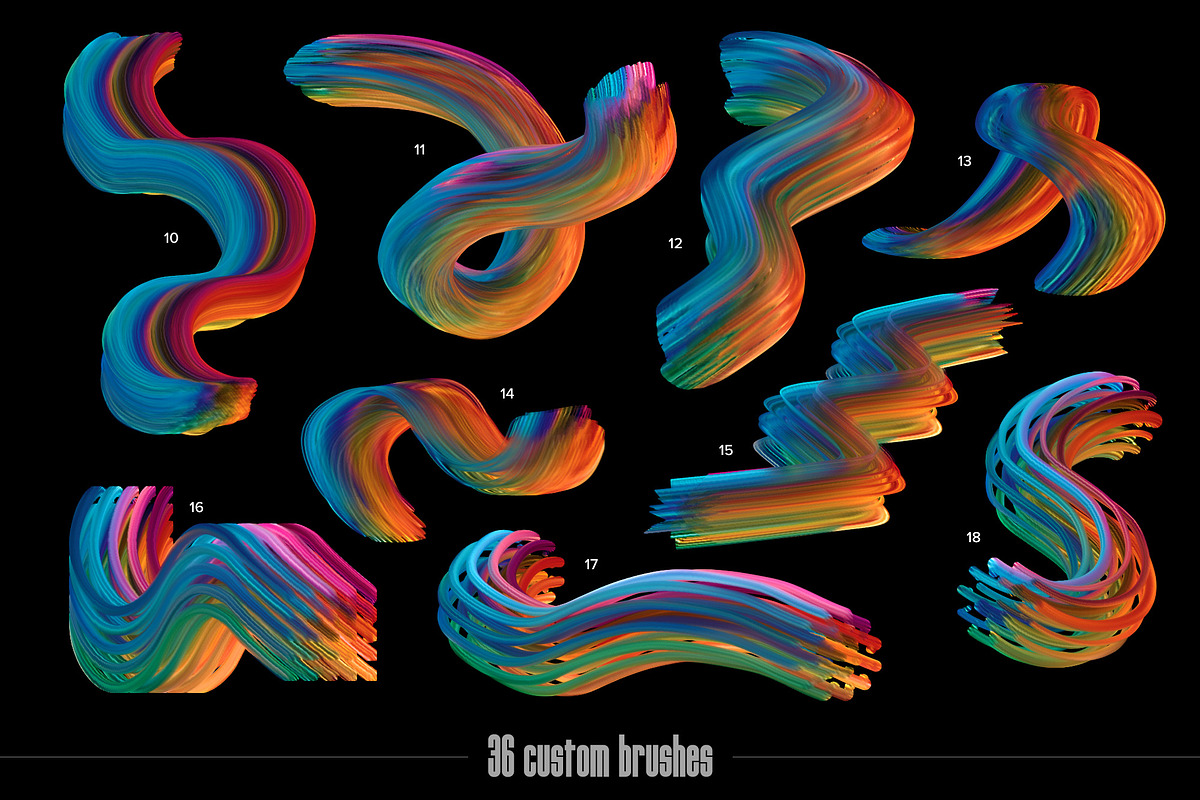 Mixer: Multicolor Photoshop Brushes, a Brush Add-On by Chroma Supply (Photo 8 of 19)