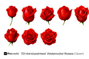 Scarlet Red Roses Wedding watercolor, a Decorative Illustration by crafty (Thumbnail 11 of 11)