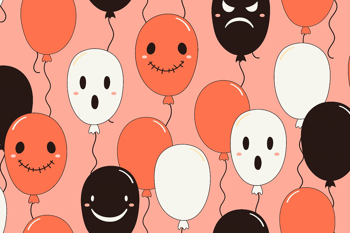 Cute flying balloons with spooky, a Seasonal Illustration by sceptical cactus (Photo 2 of 3)