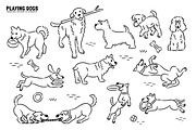 Playing Dogs Patterns & Elements, an Animal Illustration by monkik (Thumbnail 5 of 12)
