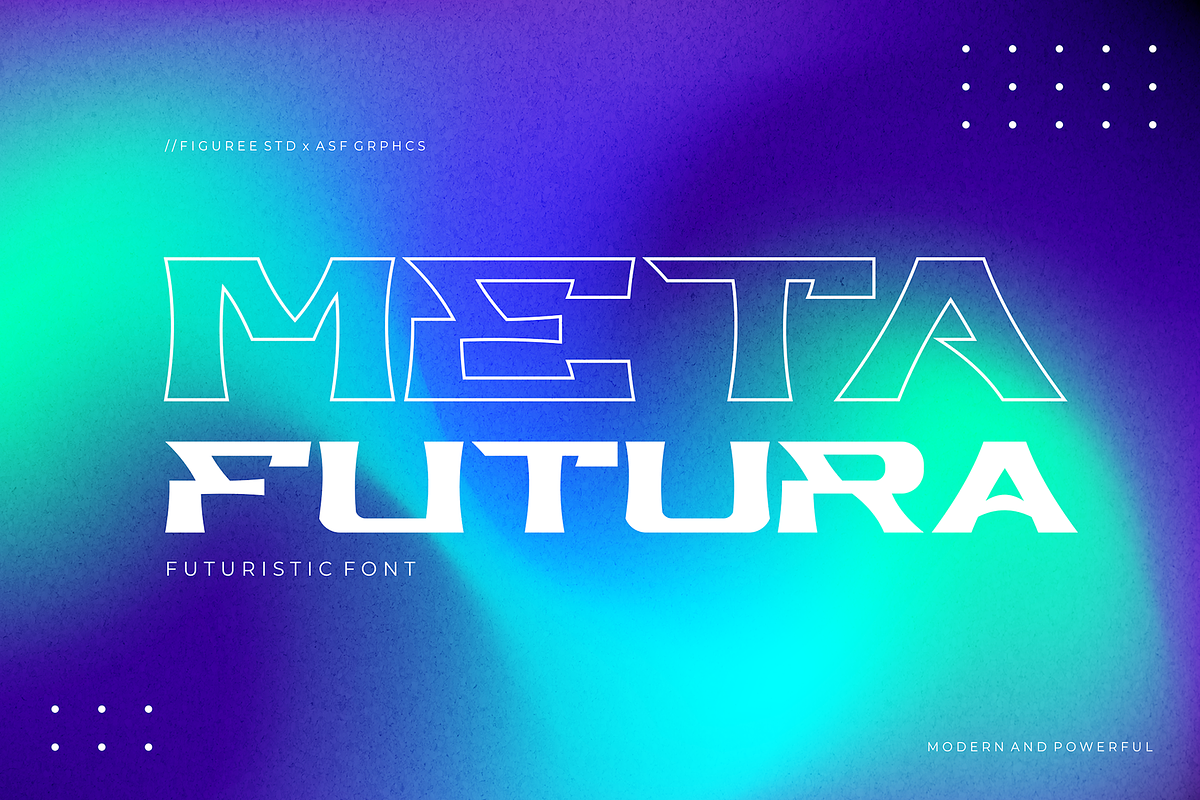 Meta Futura - Futuristic Font, a Serif Font by figuree studio (Photo 1 of 8)