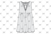 Low V Summer Dress Fashion Flat, a Shirt Mockup by haydenwentworth (Thumbnail 2 of 3)