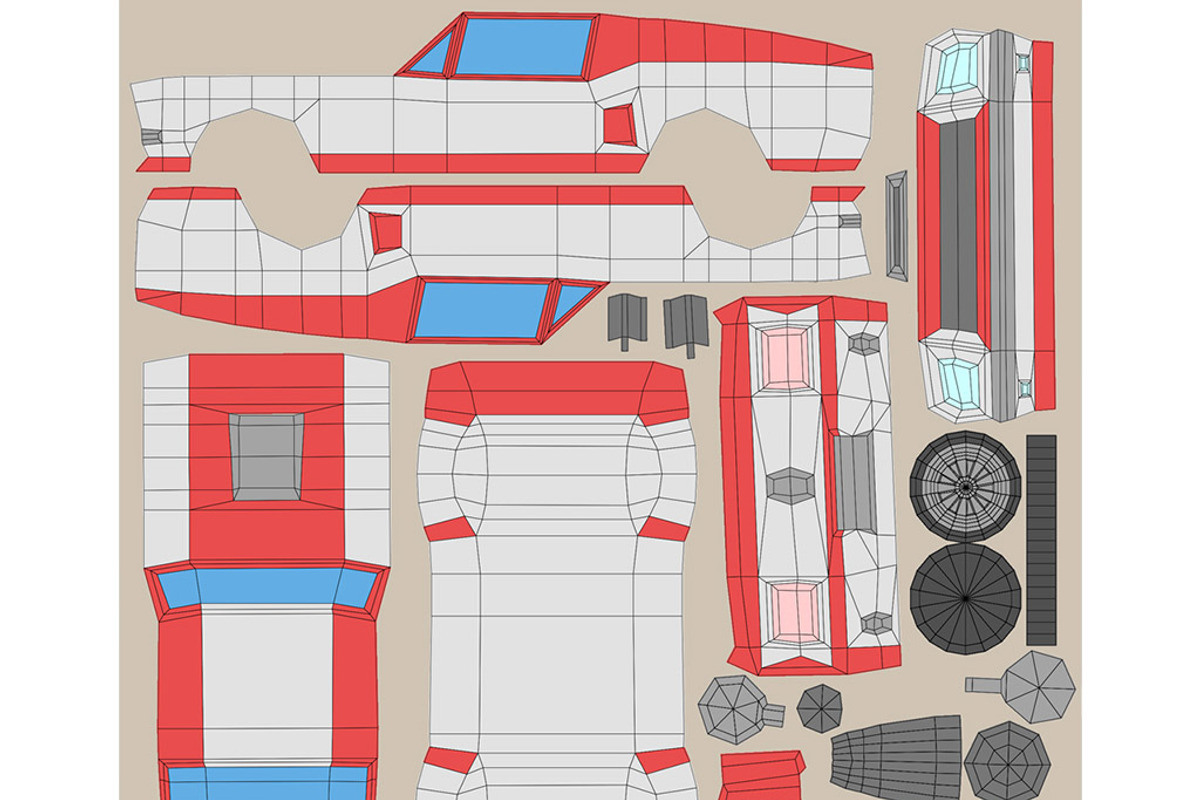 Cartoon Mustang Car Low Poly, a Cars & Vehicle 3D Model by Low Poly Lab (Photo 7 of 7)