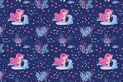 Cute mermaids.Mermaid pattern print., a Person Illustration by StudioLondon (Thumbnail 2 of 2)