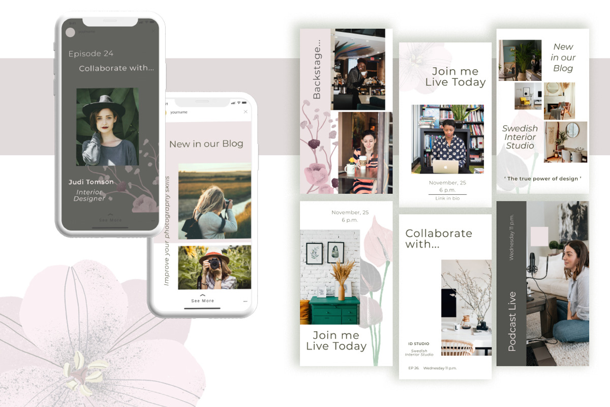 Podcast Instagram Pack, a Social Media Template by OlgaSerbun (Photo 6 of 8)