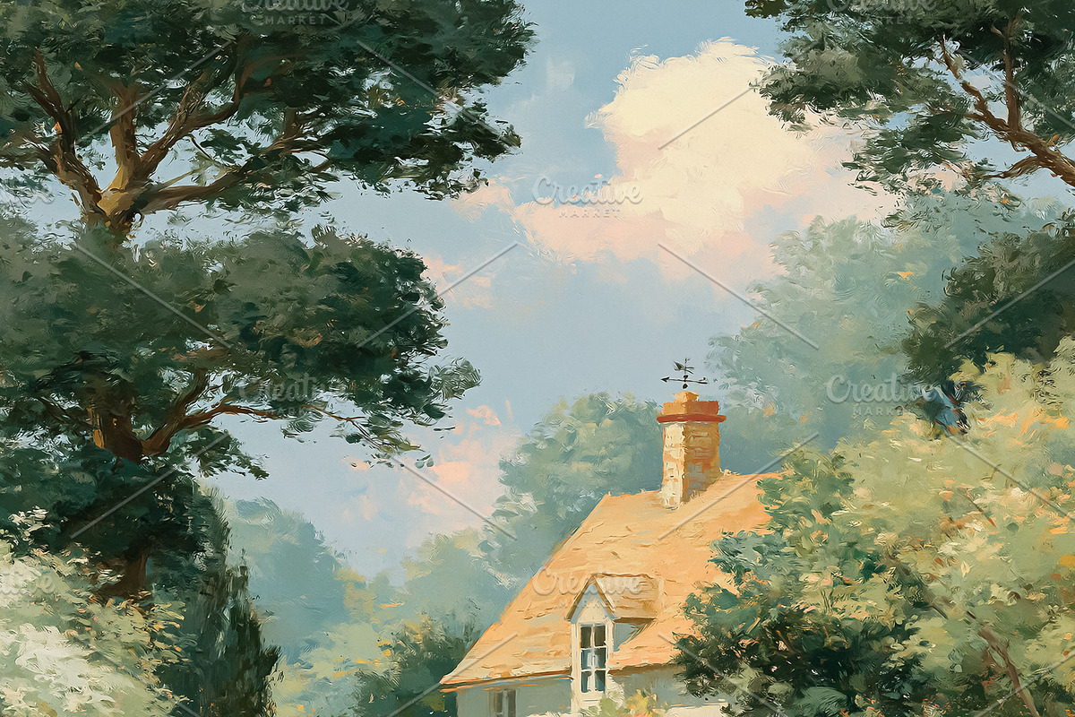 Cottage garden path winding through lush flowers and green folia, an Illustration by Studio ANNA