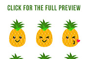 Cute Pineapples Clipart, a Food Illustration by The Digital Download Shop (Thumbnail 3 of 3)