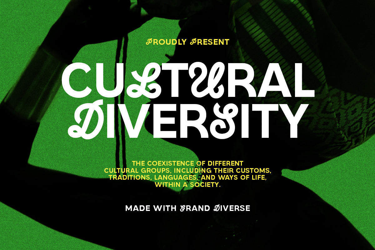 Grand Diverse Experimental Sans, a Sans Serif Font by Letterhend Studio (Photo 2 of 9)