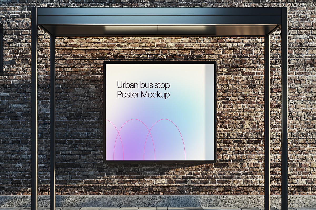 Urban Bus Stop Poster Mockup, an Advertising Mockup by PixelPiknik (Photo 3 of 5)