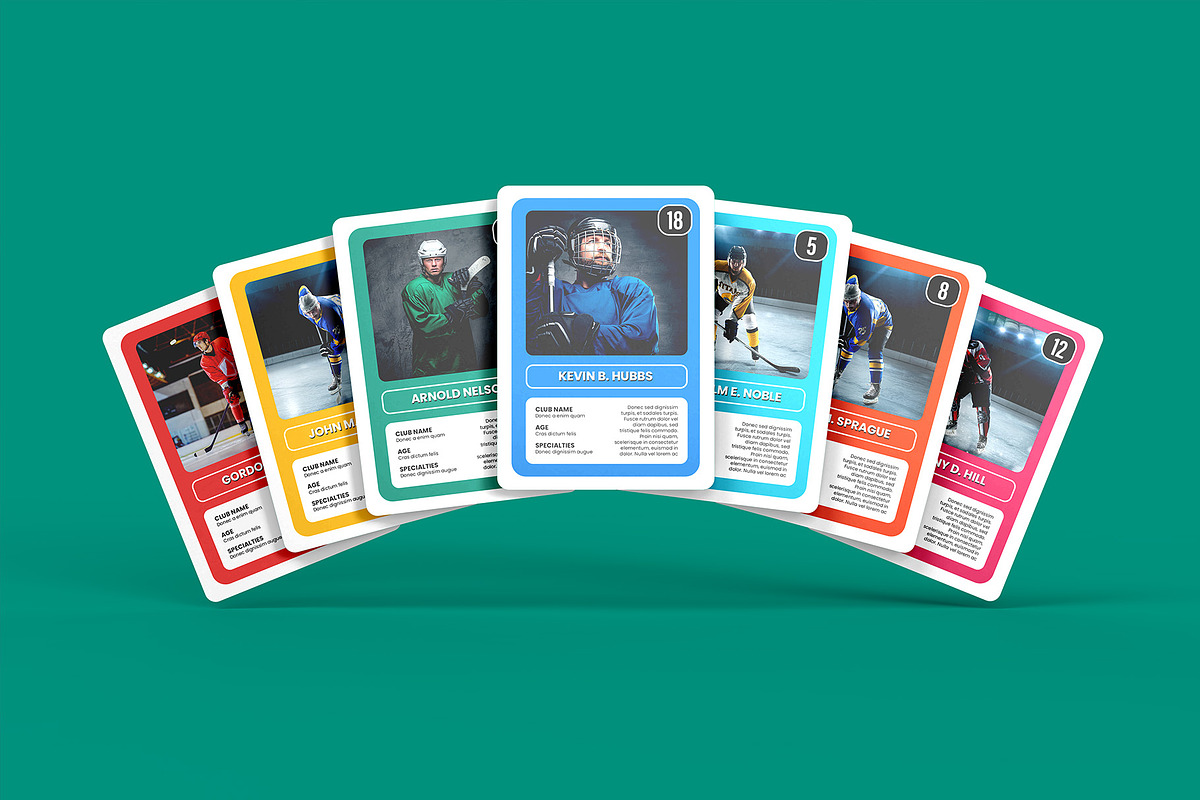 Trading Cards Mockup v3 - 8 views, an Advertising Mockup by Illusiongraphic (Photo 6 of 18)