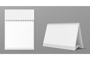 Paper calendar mockup with spiral, an Object Illustration by art PVP - market