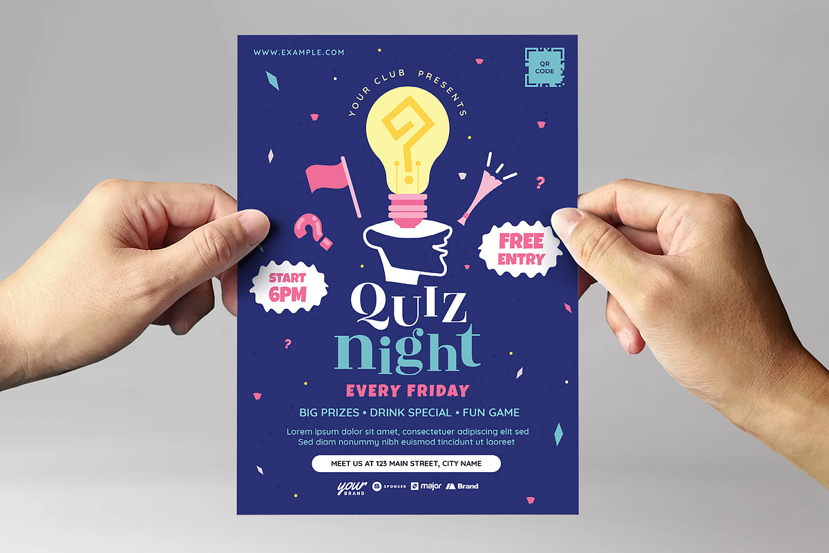 Quiz Trivia Night Flyer Template, a Flyer Template by BrandPacks
