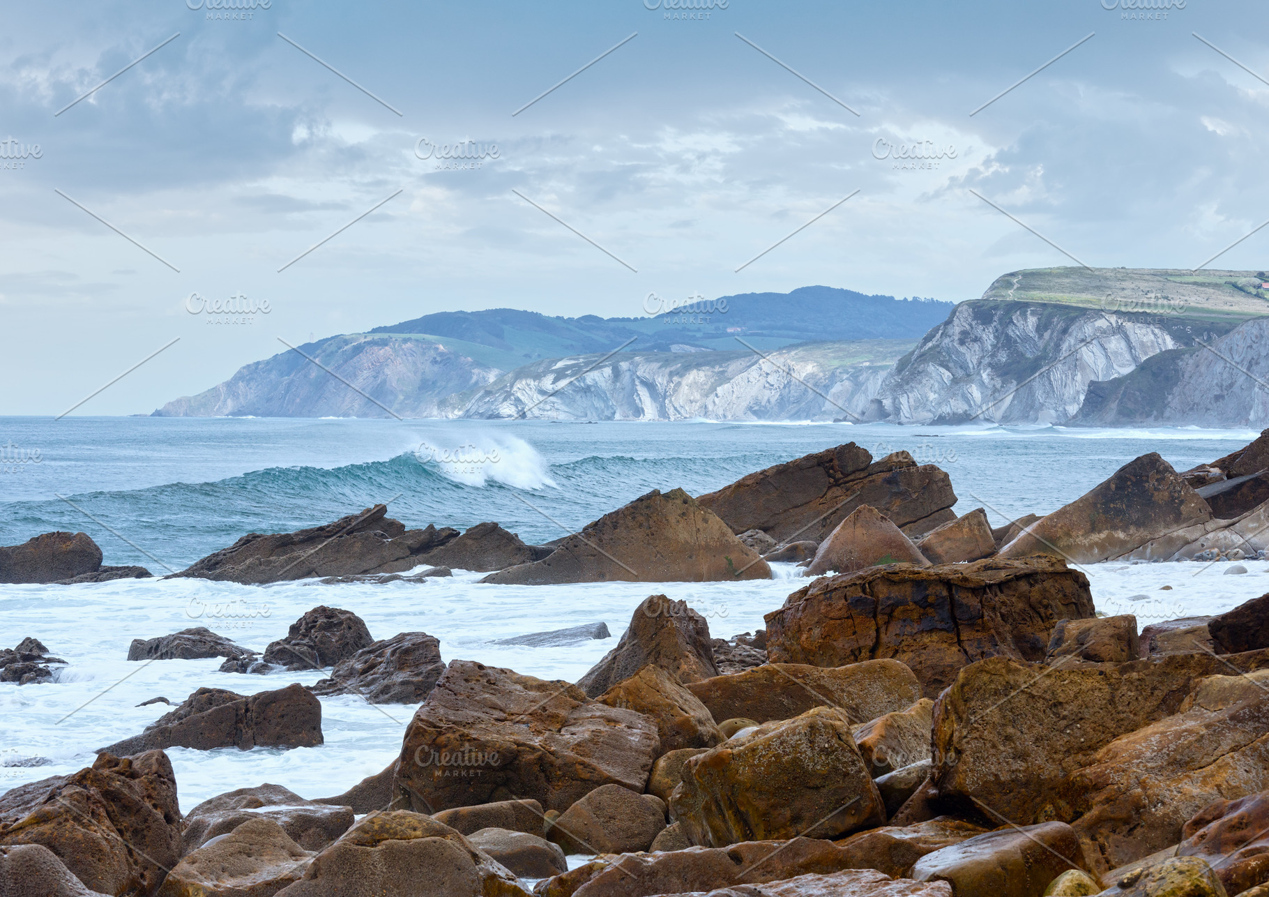 Beach Azkorri or Gorrondatxe view., a Nature Photo by YuriyB