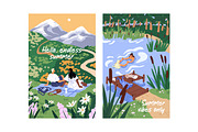 Summer holidays posters set, a Seasonal Illustration by PaperTrident (Thumbnail 3 of 3)