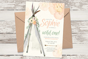 TeePee B-Day invitation template 02