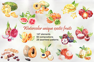 Watercolor tropical fruits., an Illustration by TaPilipa