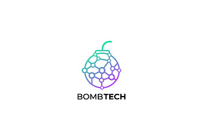 bomb tech simple professional logo, a Branding & Logo Template by OmerStudio