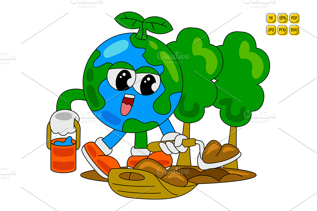 Earth Day Character Vector Pack 01, an Object Illustration by MEDZ (Photo 3 of 6)