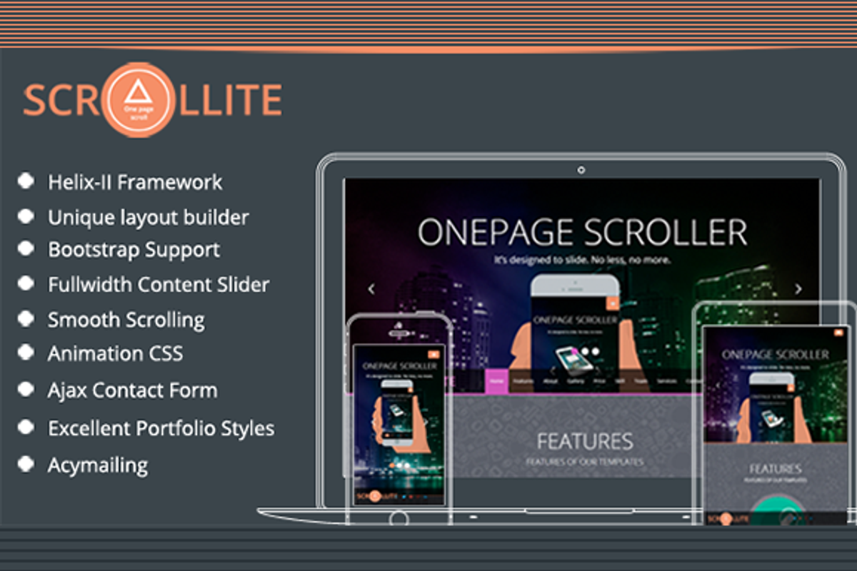 PS Scrollite Onepage Joomla Template, a Websites & App Template by PCMShaper