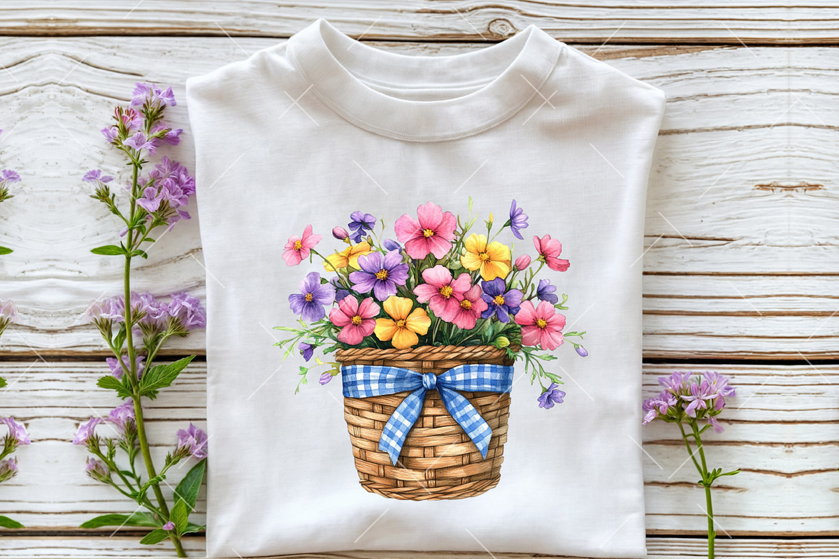 Spring Wicker Basket Clipart, an Illustration by OK Design (Photo 4 of 6)
