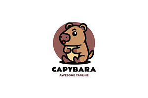 Capybara Mascot Cartoon Logo, a Branding & Logo Template by Artnivora.Std