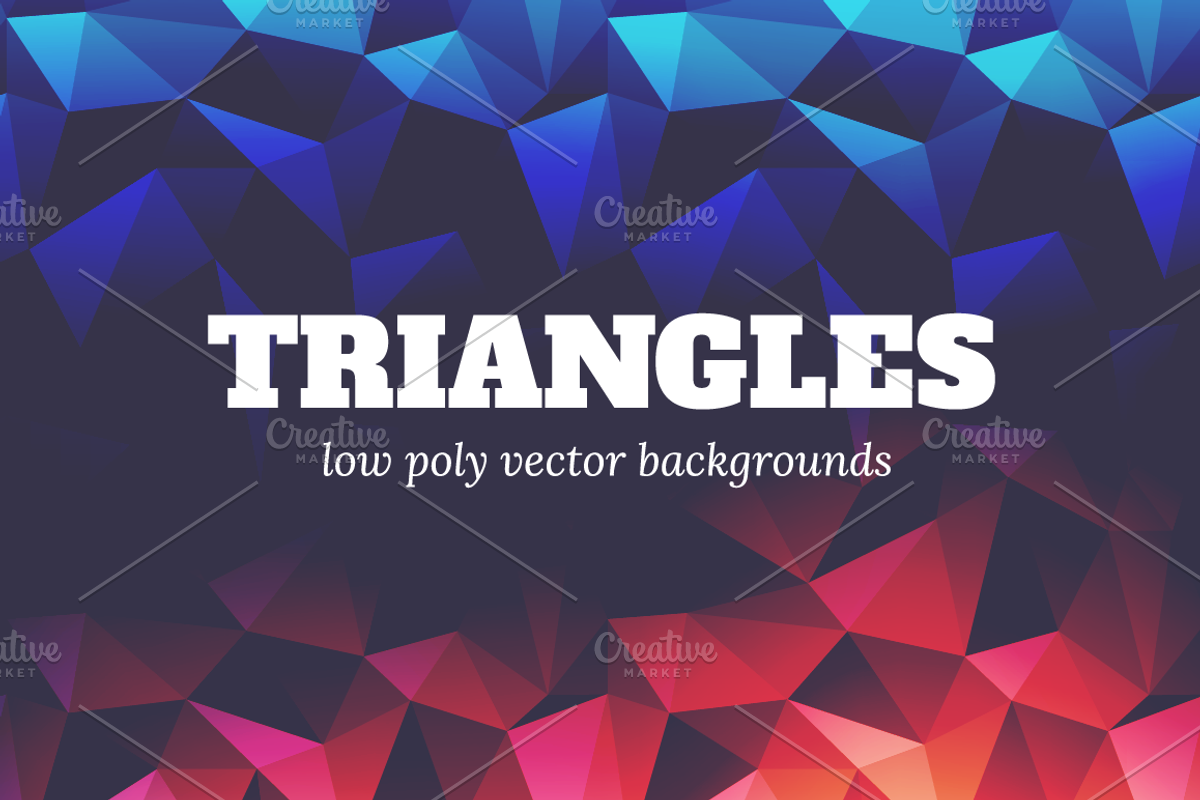 Triangles: 12 Low Poly Backgrounds