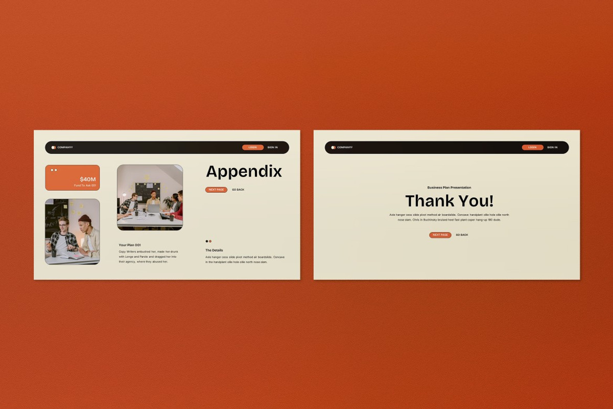 Cream Orange Business Plan Keynote, a Presentation Template by graphicook (Photo 4 of 4)