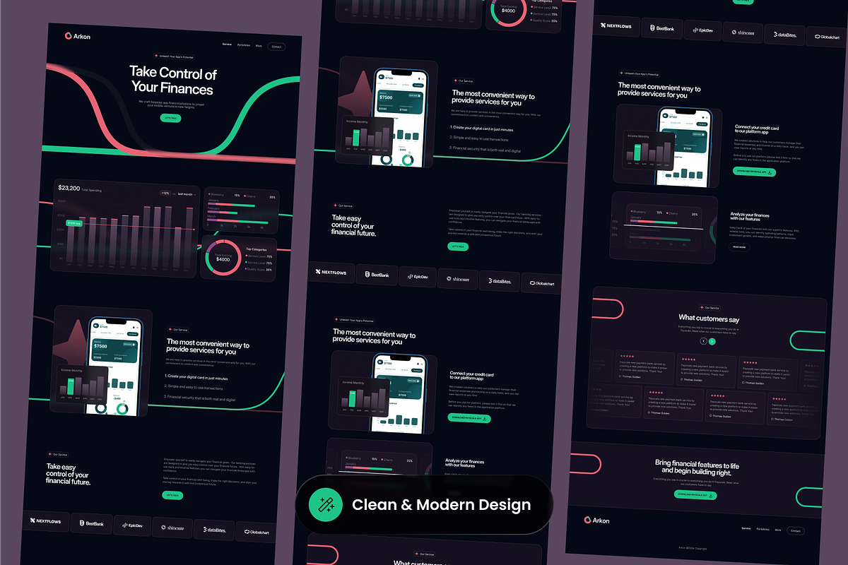 Arkon - SaaS Finance App Showcase, a Landing Page Template by SLAB! Design (Photo 3 of 3)