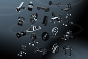 Stylized Gym and Fitness Set, an Object 3D Model by Artem Varnitsin (Thumbnail 3 of 23)