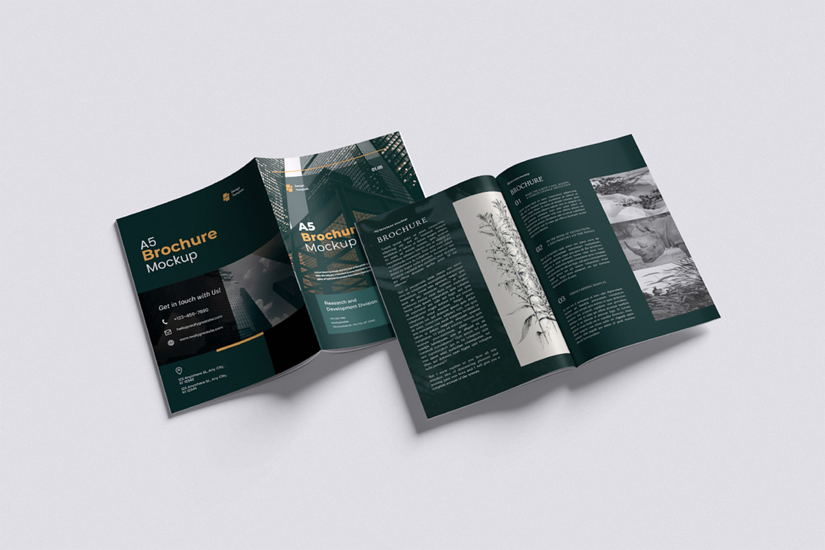 A5 Brochure Mockup, a Books & Magazine Mockup by xavier_studio (Photo 4 of 5)