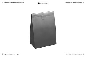 Paper Lunch Bag with Label 3D, an Object Graphic by Wencory