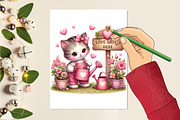 Valentine Cute Cat Clipart Bundle, a Seasonal Illustration by Craft Nest (Thumbnail 4 of 5)