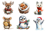 Cute Winter Animals Clipart, an Illustration by Dream Creation (Thumbnail 2 of 6)
